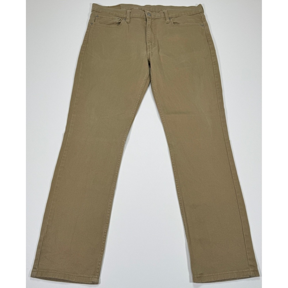 Levi's 511 Mens Jeans 36x32 Khaki Tan Slim Fit Straight Leg Cotton Denim